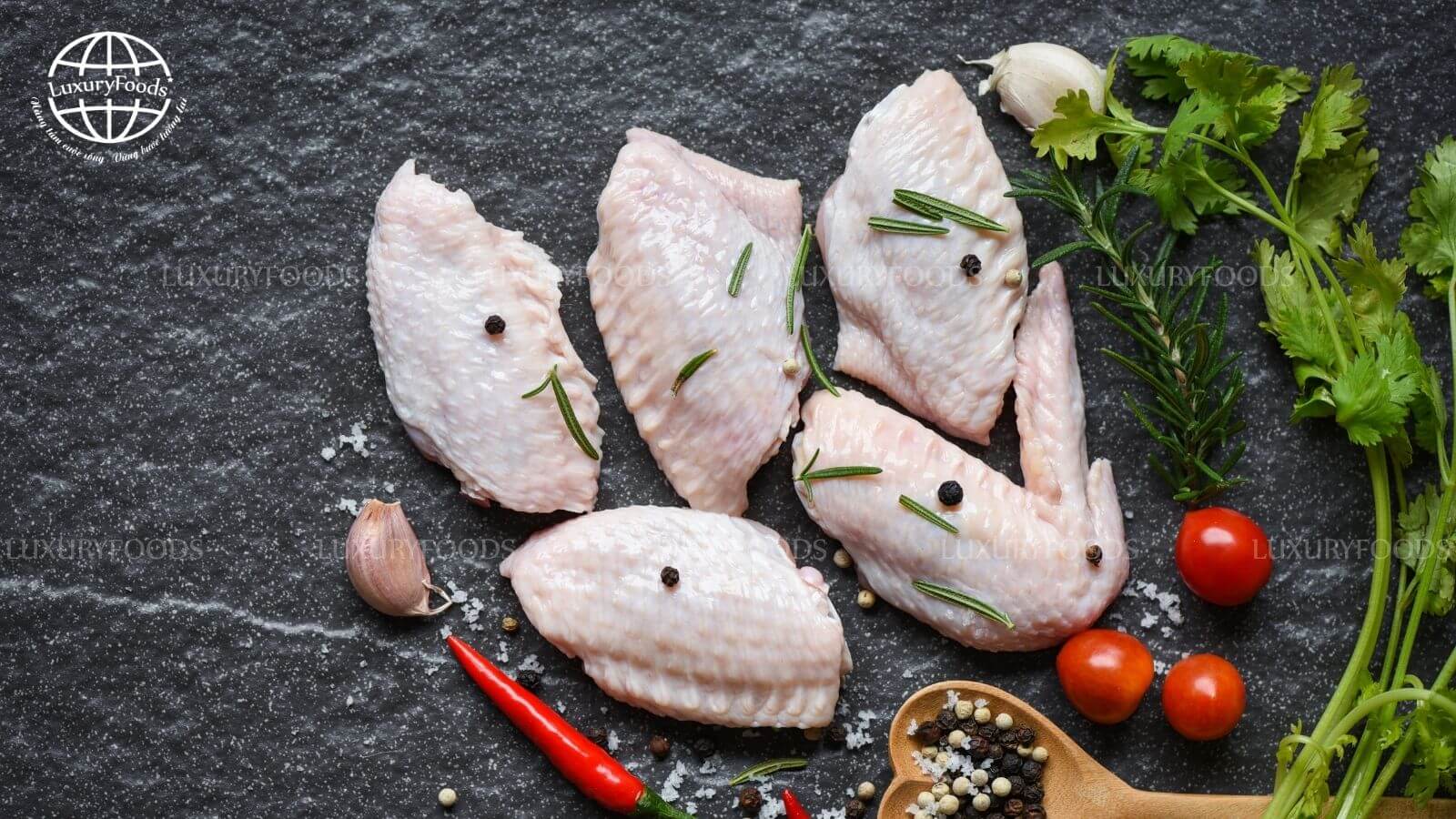 Cánh gà khúc giữa tẩm ướp sẵn cho món nướng đậm vị